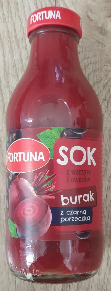 Sok z warzyw i owoców burak z czarną porzeczką