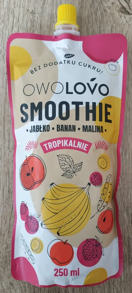 Smoothie jabłko, banan, malina