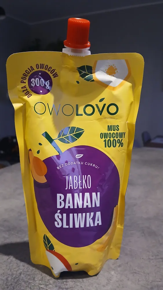 Mus owocowy jabłko, banan, śliwka