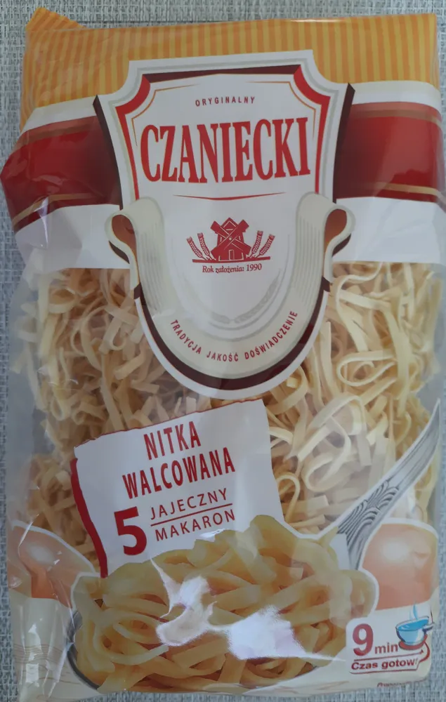 Nitka walcowana. 5-jajeczny makaron