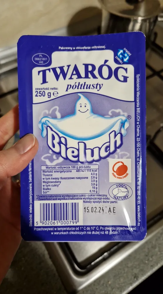 Twarog Poltlusty Kostka Biomlek 250G