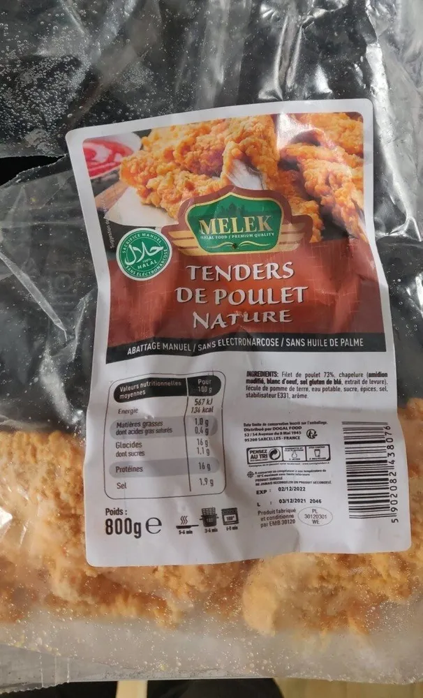 Tenders de poulet nature