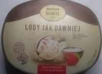 Lody śmietankowe z truskawkami.