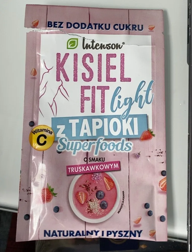 Kisiel Fit light z tapioki o smaku truskawkowym