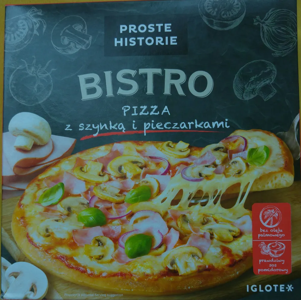Pizza z szynką i pieczarkami