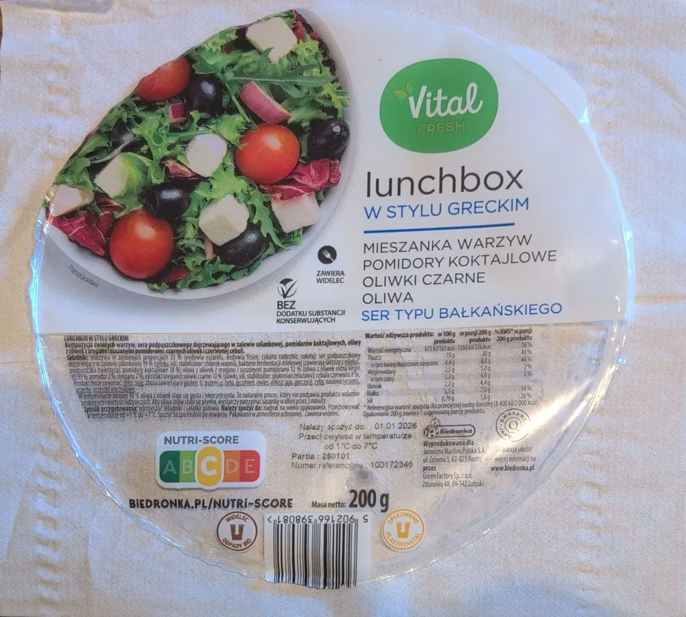 Lunchbox w stylu greckim