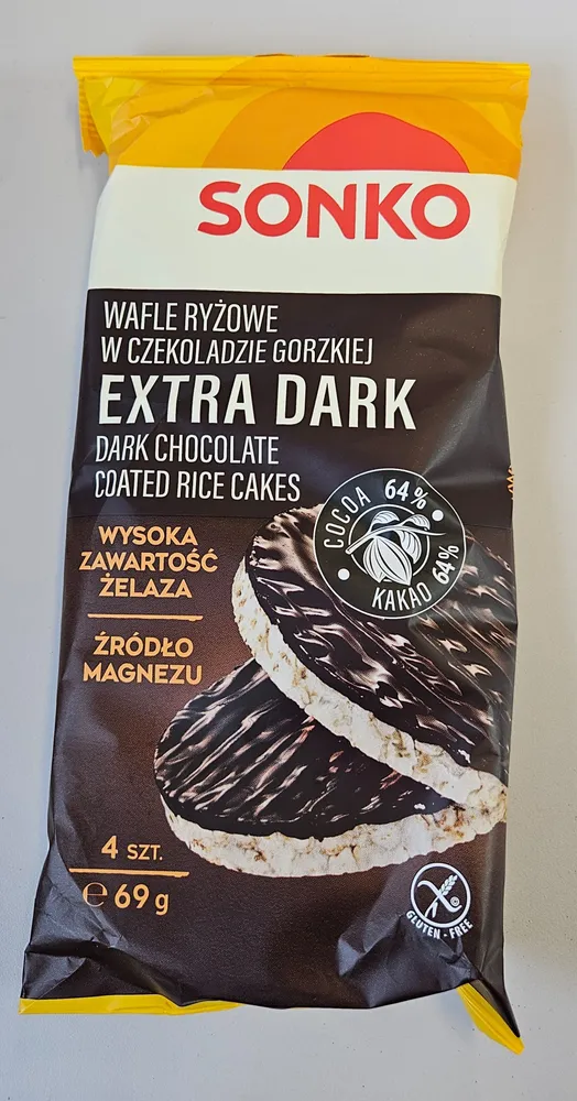 Wafle ryżowe w czekoladzie gorzkiej Extra Dark