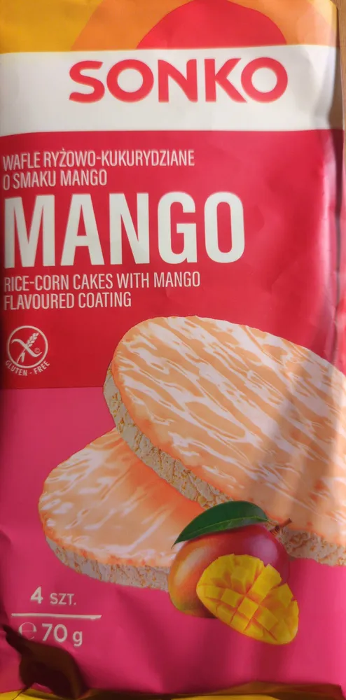 Wafle ryżowo-kukurydziane o smaku mango