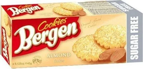 Bergen 145G Almond Sugar Free Cookies Box