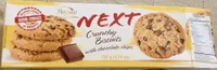 Crunchy biscuits with chocolate chips