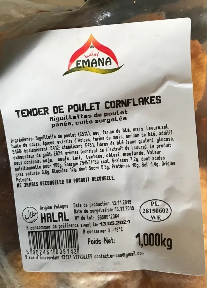 Tenders de poulet cornflakes