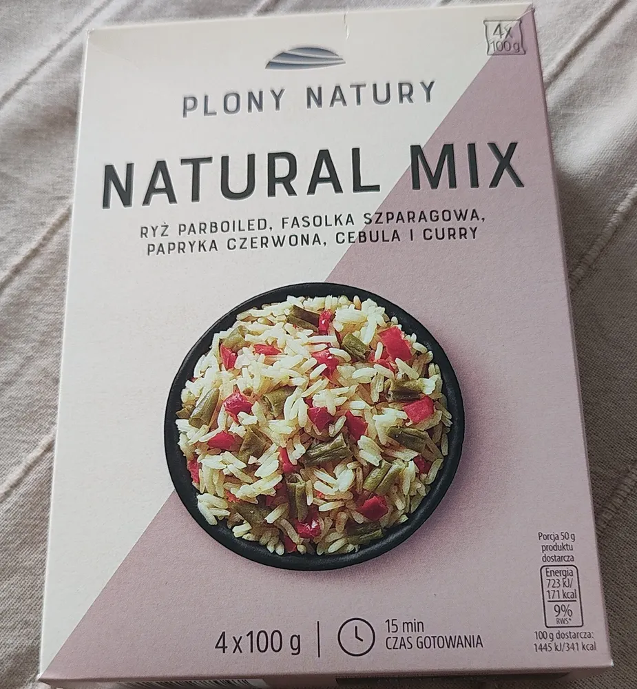 Natural mix ryż, fasolka,papryka,cebula o curry