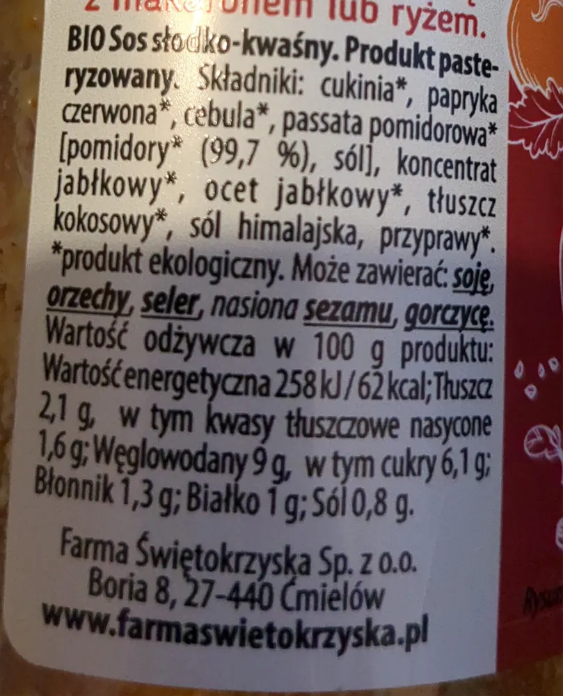 Bio sos słodko-kwaśny