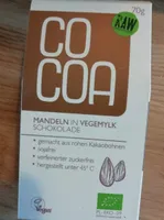 Cocoa Chocolat Cru Lait De Coco Amandes 70G Cocoa