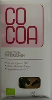 Weiße Tafel mit Kirschen
