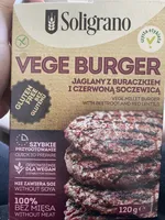 VEGE BURGER  jaglany z buraczkiem i czerwoną soczewicą