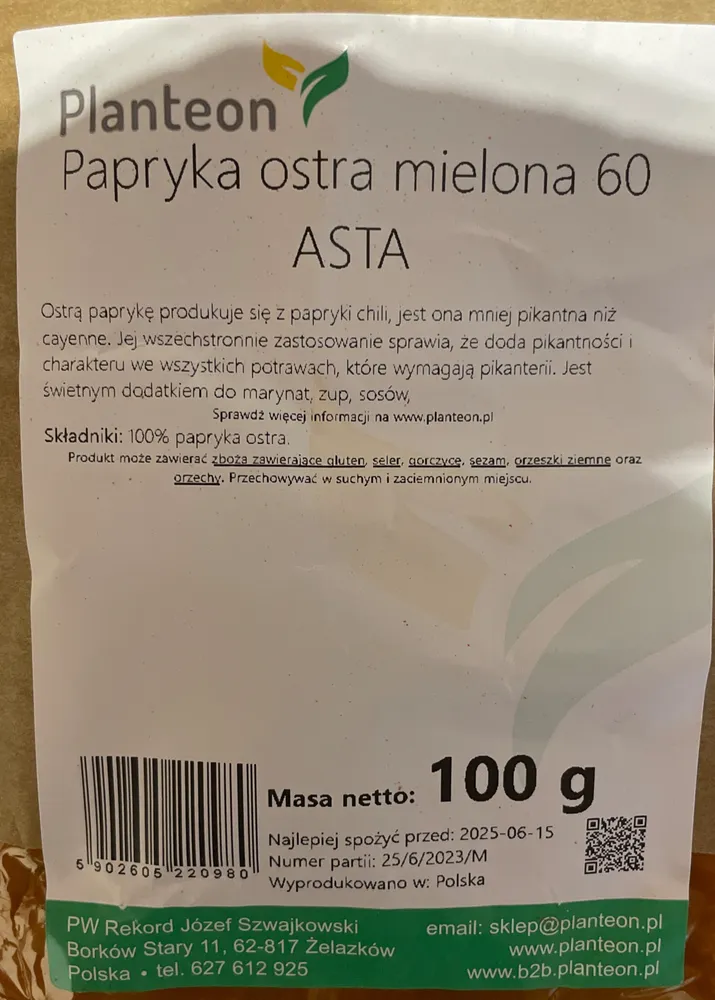 Papryka ostra mielona 60 ASTA