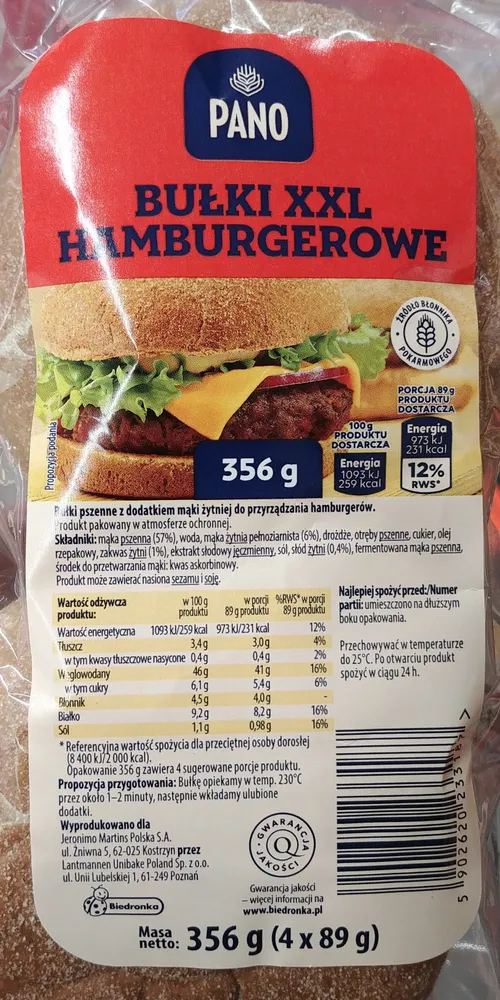Bułki hamburgerowe XXL