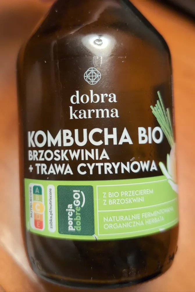 Kombucha bio brzoskwinia + trawa cytrynowa