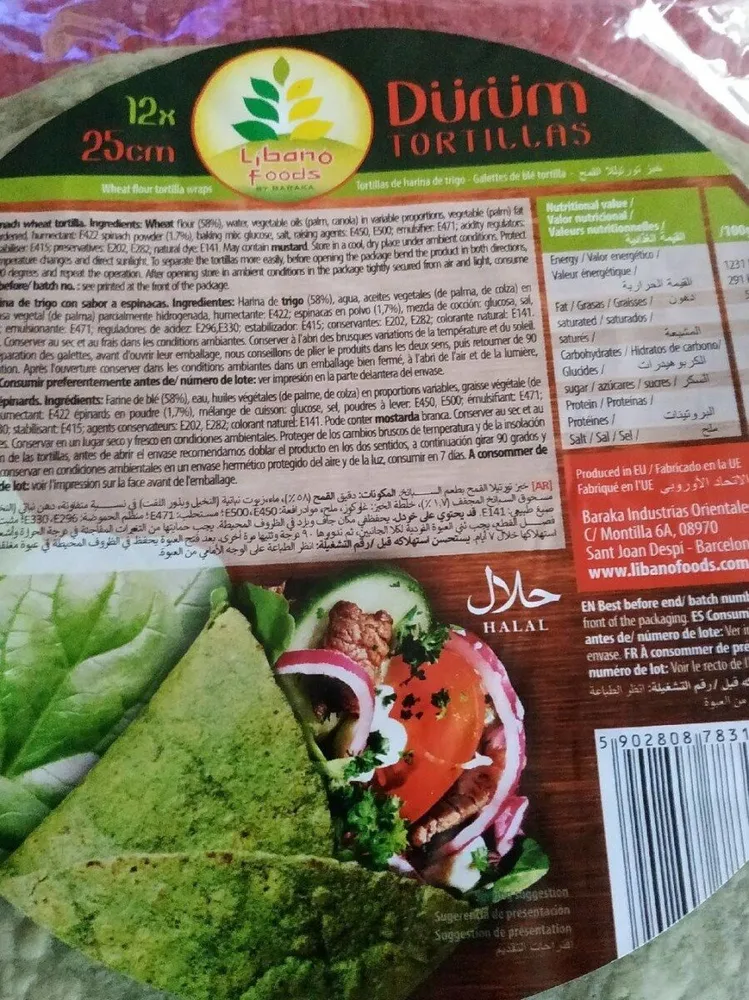 Tortillas de blé aux épinards