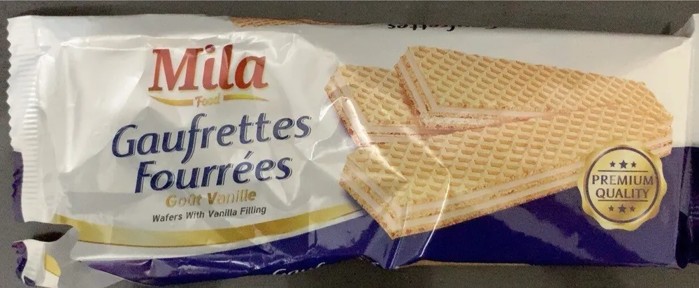 Gaufrettes fourrées a la vanille