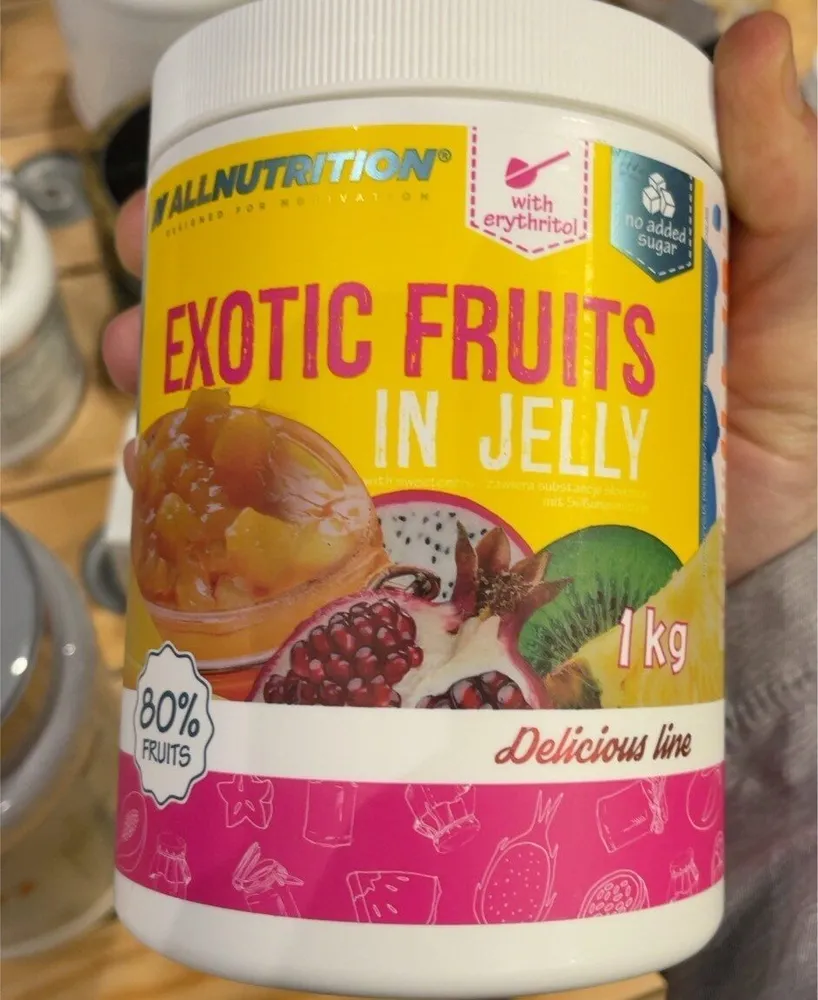 Exotic fruits in jelly