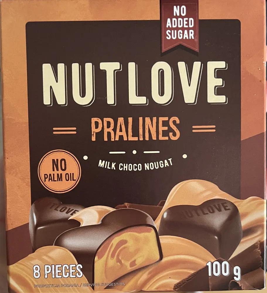 NUTLOVE PRALINES milk choco nugat