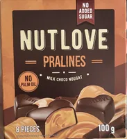 NUTLOVE PRALINES milk choco nugat
