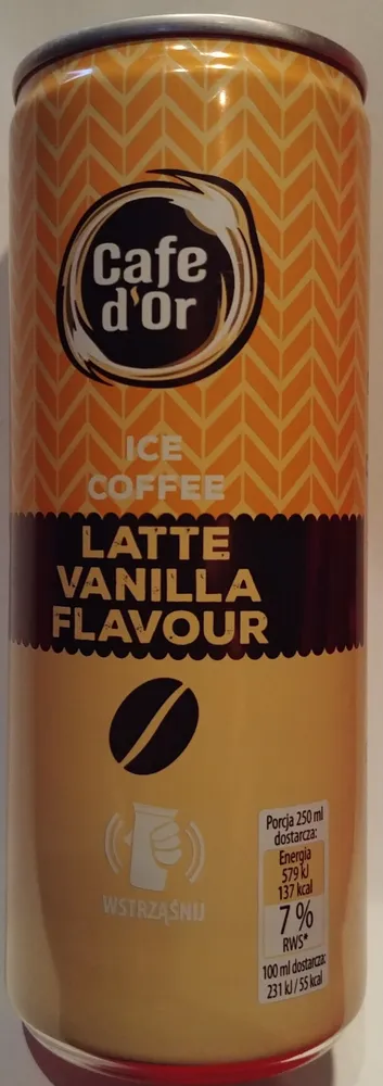 Ice coffee latte vanilla flavour