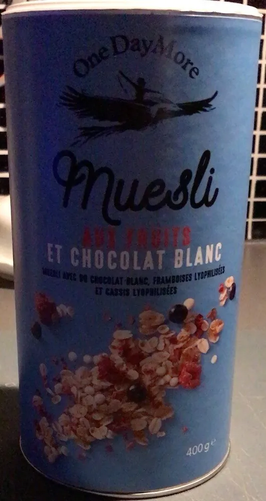 Muesli fruits chocolat blanc