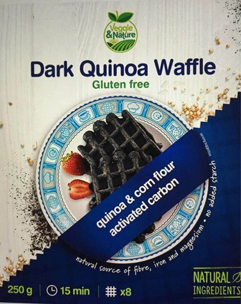 Dark quinoa waffle