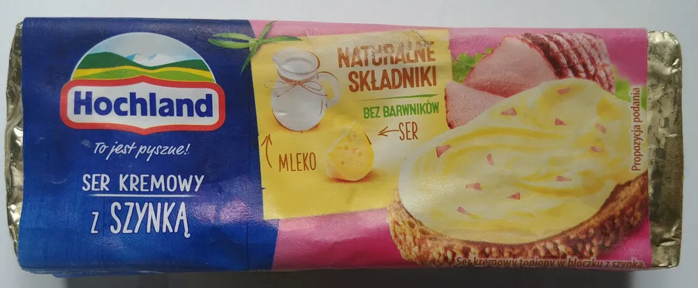 Ser kremowy topiony w bloczku z szynką