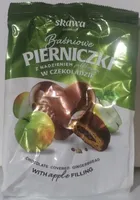 Chocholate covered gingerbread with apple filling