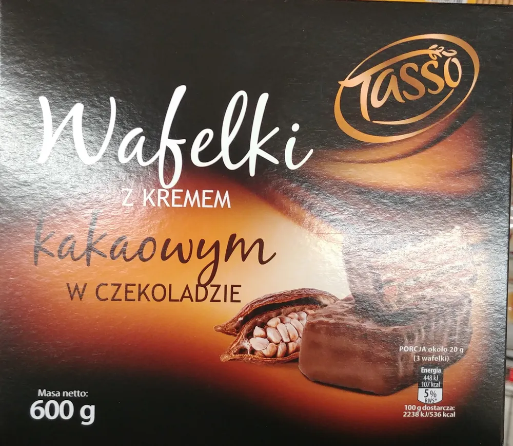 Wafelki z kremem kakaowym w czekoladzie