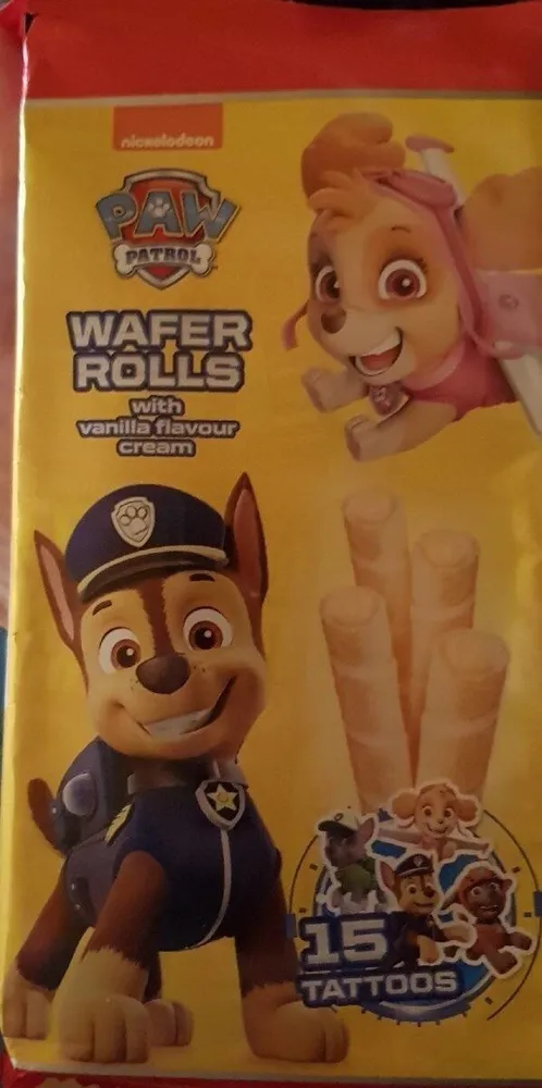 Barquillo con crema sabor vainilla