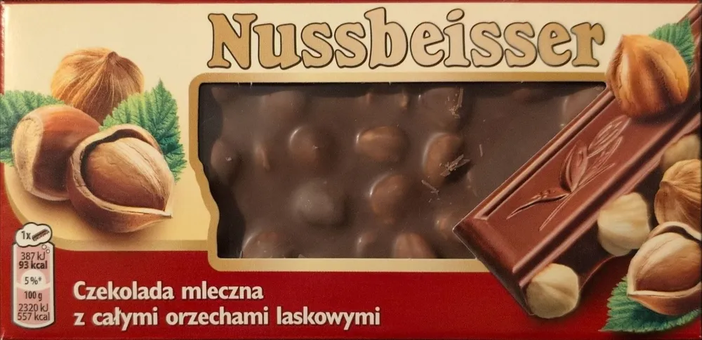 Nussbeisser czekolada mleczna z całymi orzechami laskowymi