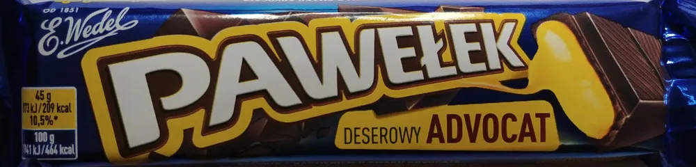 Dark chocolate bar with advocaat flavour (contains alcohol) 2,4 %.