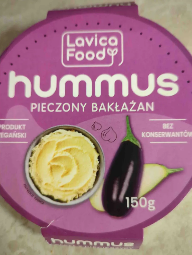 Hummus pieczony bakłażan
