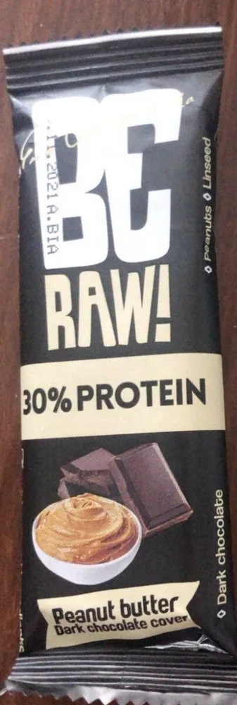 BeRAW 30% protein peanut butter dark chocolate cover