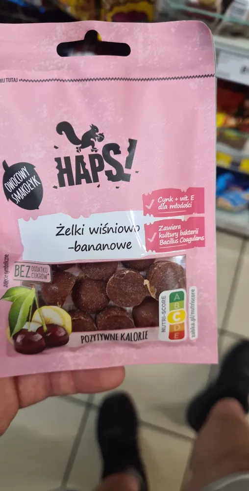 Żelki wiśniowo bananowe haps