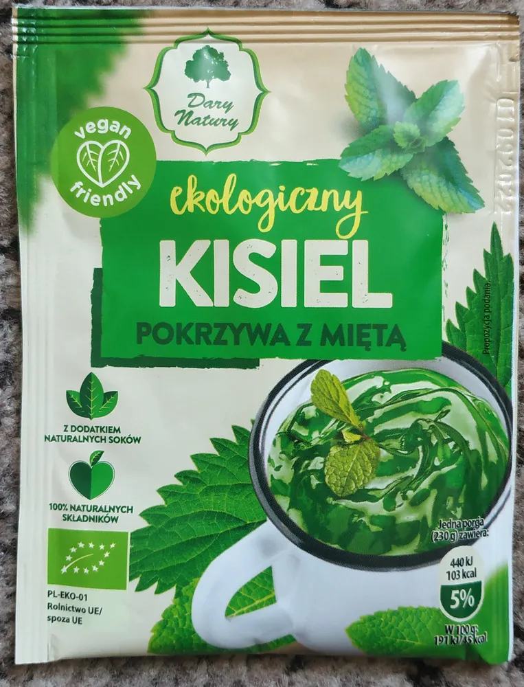Ekologiczny kisiel pokrzywa z miętą
