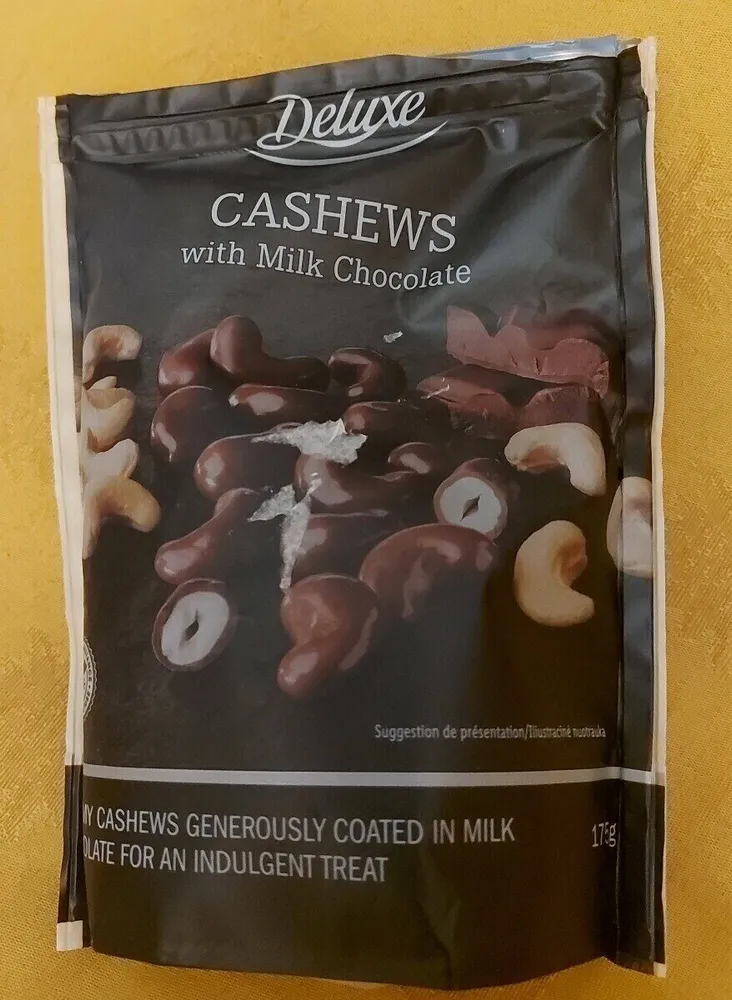 Noix de cajou enrobées de 50% de chocolat  au lait
