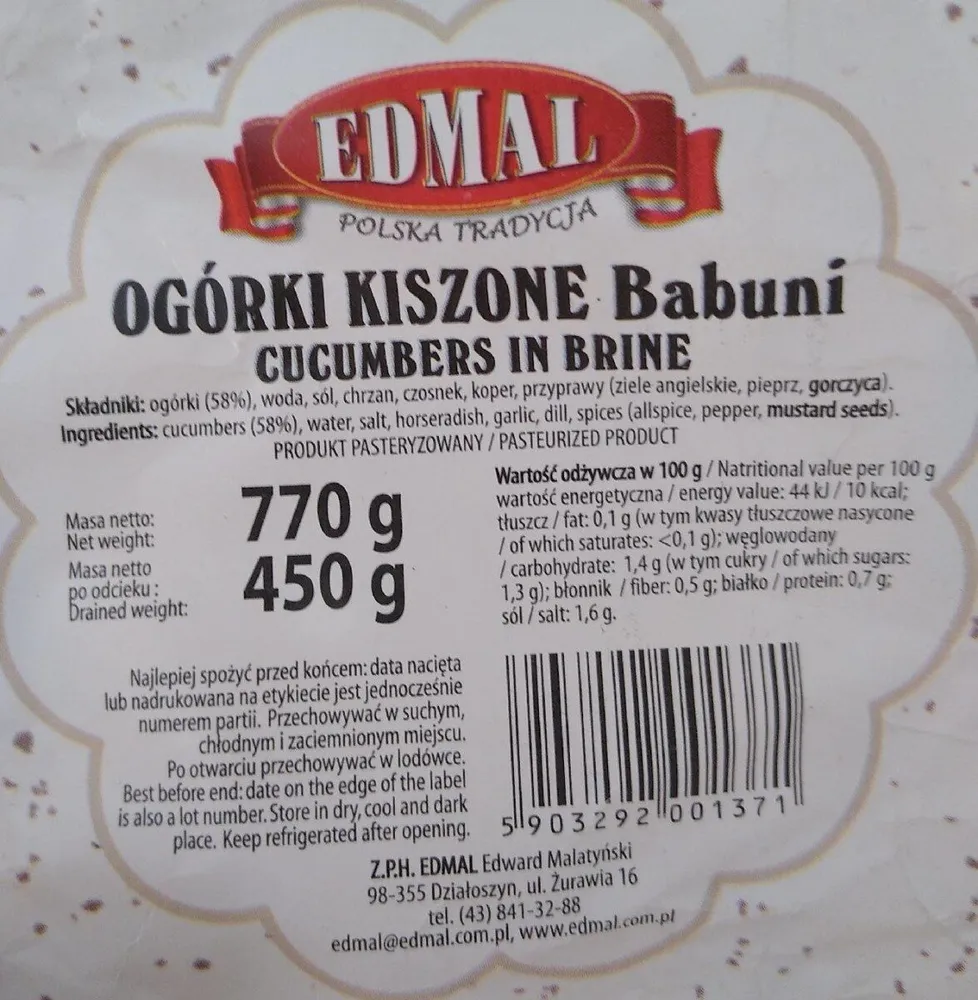 Ogórki kiszone Babuni