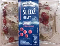 Śledź filety z żurawiną, kolendrą i liśćmi limonki