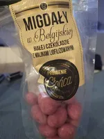 Migdały w belgijskiej białej czekoladzie z malinami liofilozowanymi