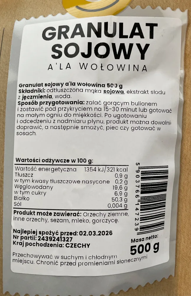 Granulat sojowy a'la wołowina