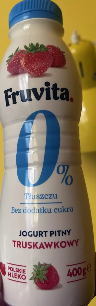 Jogurt pitny truskawkowy 0% tluszczu bez dodatku cukru