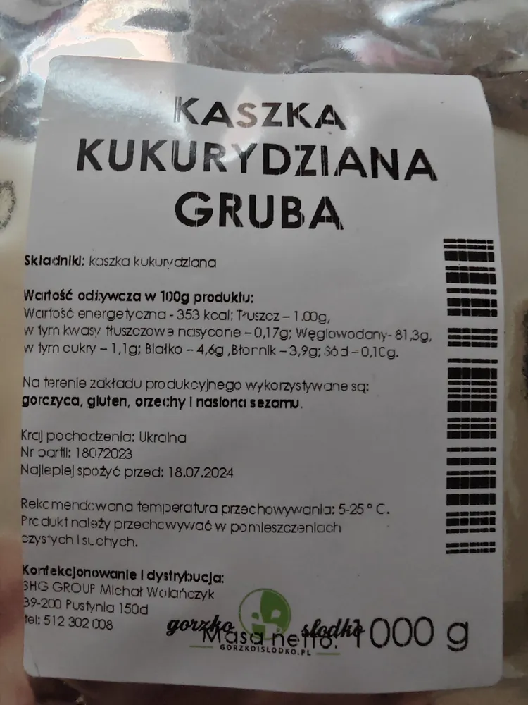 Kaszka kukurydziana gruba