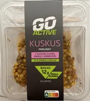 Kuskus perłowy z suszoną śliwką, mango i hummusem