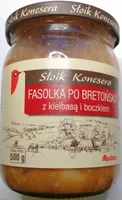 Fasolka po bretońsku z kiełbasą i boczkiem.